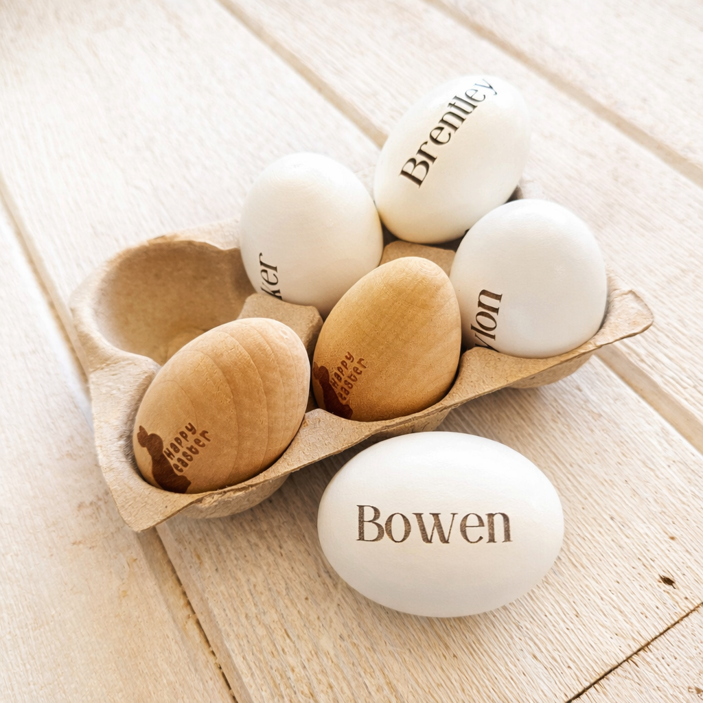Personalized Wooden Easter Eggs