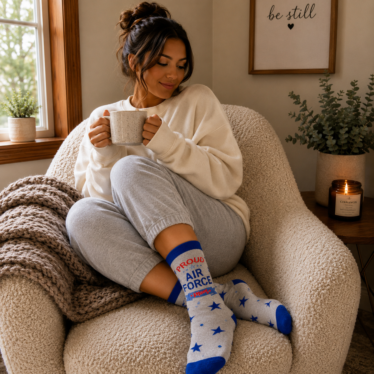 Proud Air Force Mom Women's Crew Socks