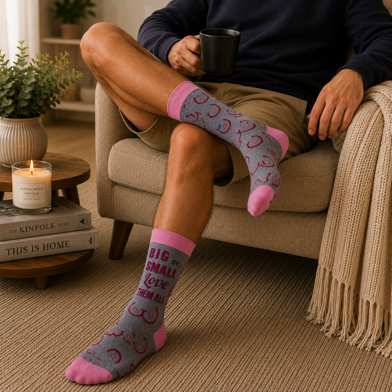 Big Or Small Love Them All Men's Crew Socks