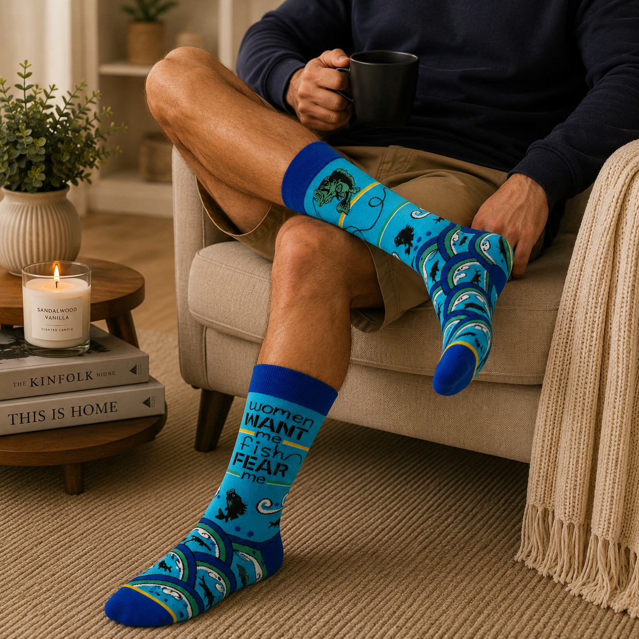 Fish Fear Me Men's Crew Socks