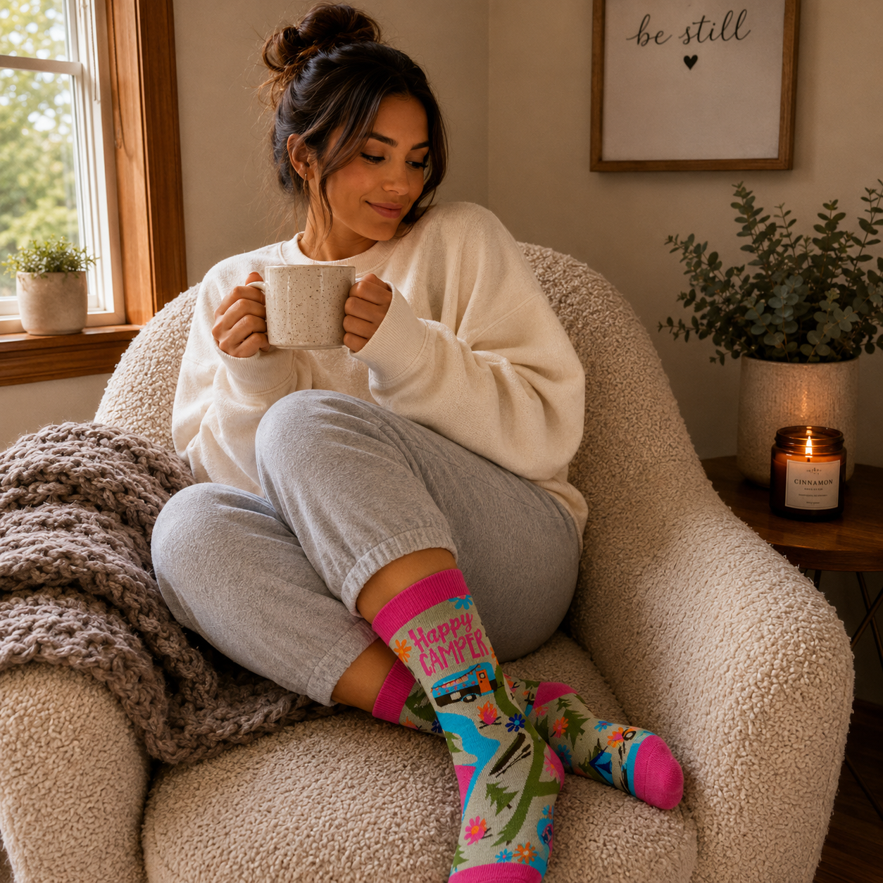 Happy Camper Women's Crew Socks