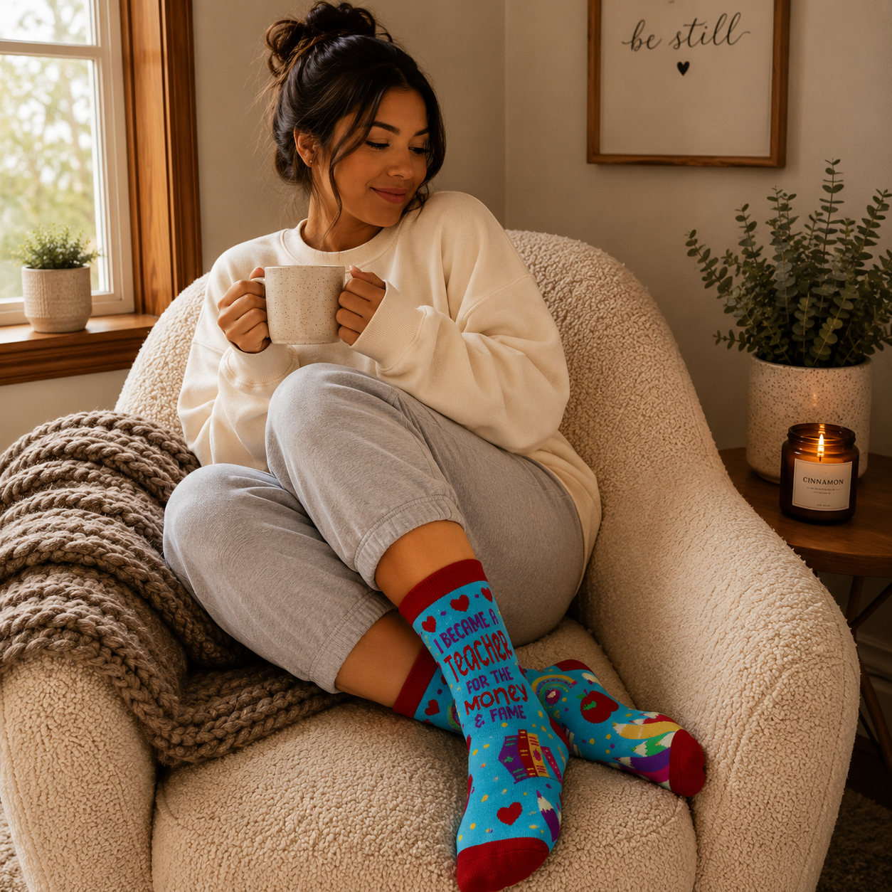 Teacher For The Money and Fame Women's Crew Socks
