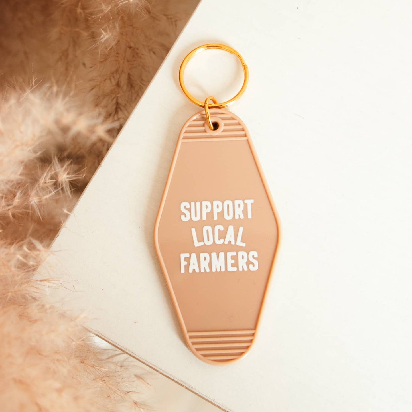 Support Local Farmers Motel Keychain