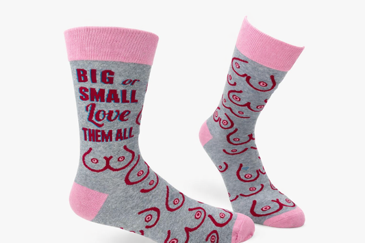 Big Or Small Love Them All Men's Novelty Crew Socks