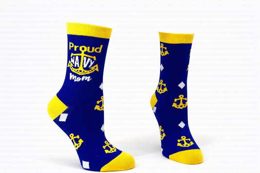 Proud NAVY Mom Women's Crew Socks