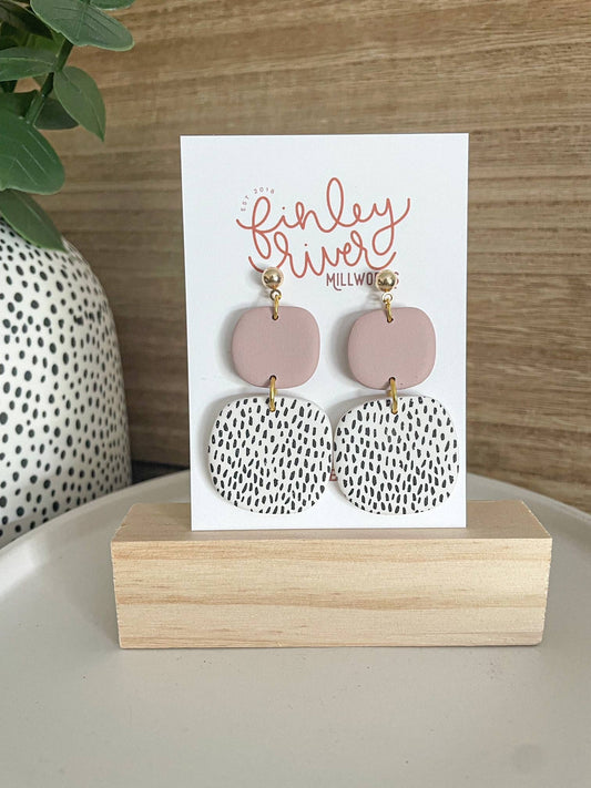 Baker | Blush + Dashes | Clay Earrings: Gold Findings