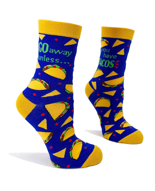 Go Away Unless You Have Tacos Women's Novelty Crew Socks