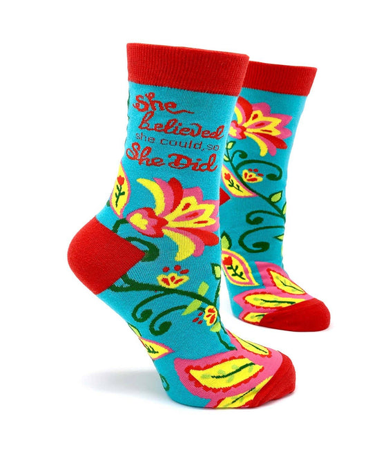 She Believed She Could, So She Did Women's Crew Socks